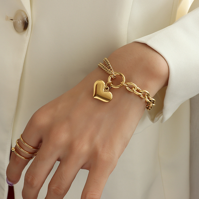 Pulseira Feminina Bella Pingente Coração