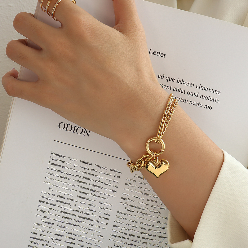 Pulseira Feminina Bella Pingente Coração