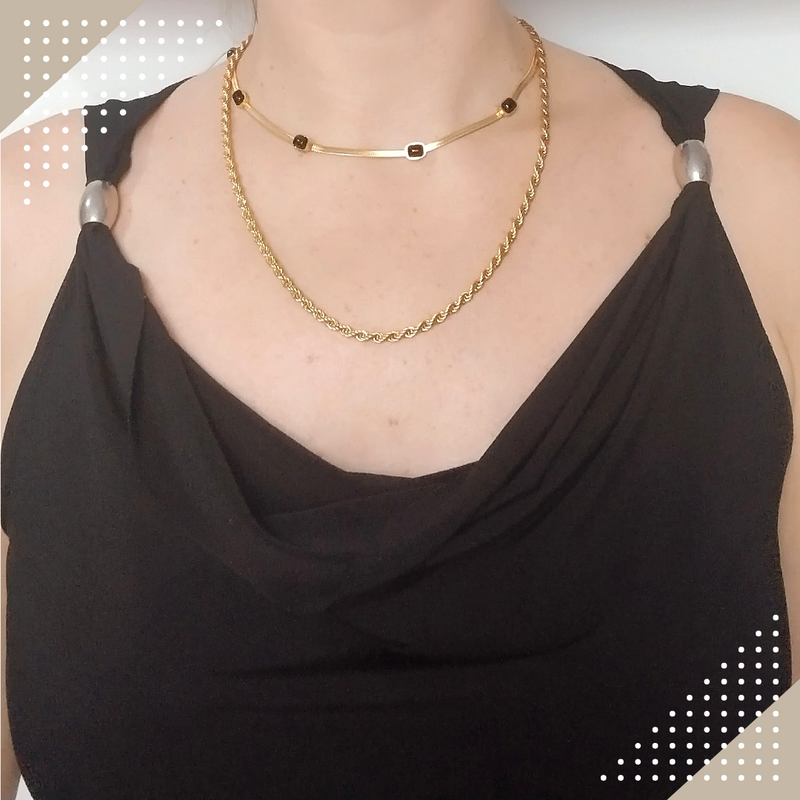 Mix Colar Trançado Corda + Chocker