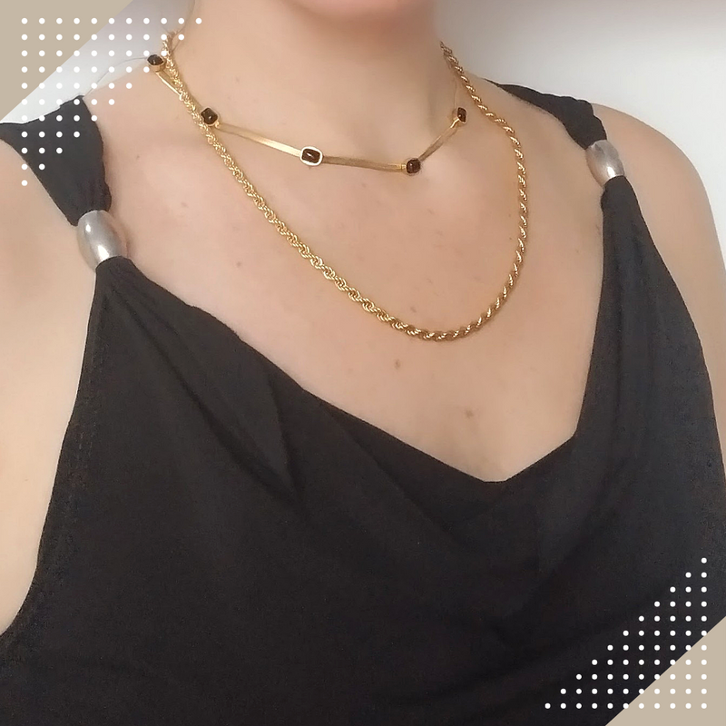 Mix Colar Trançado Corda + Chocker